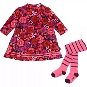 NWT GIRLS LE TOP 2PC CORDUROY DRESS/TIGHTS 6X